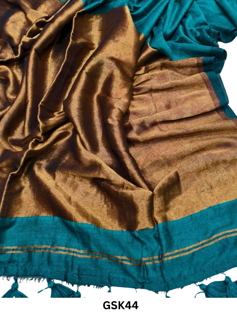Plain Modal Tissue Saree With Blouse piece