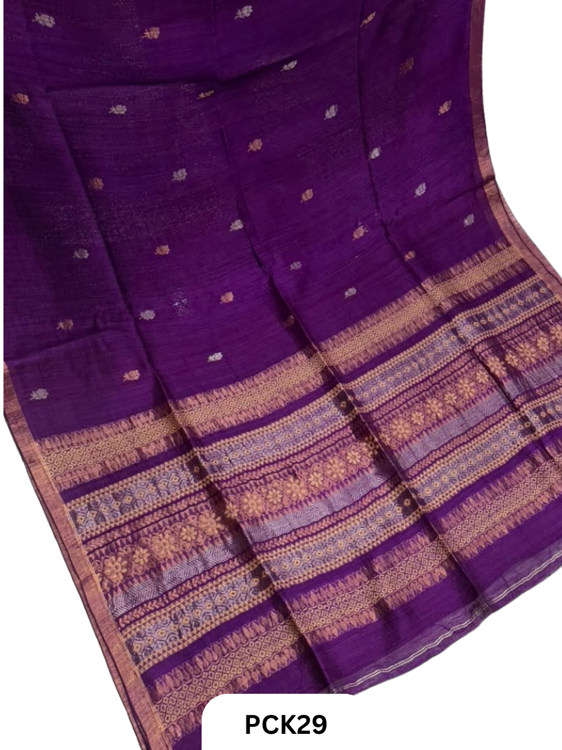 Pure Handloom Matka Banarasi Handweaving Jamdani Motif Saree