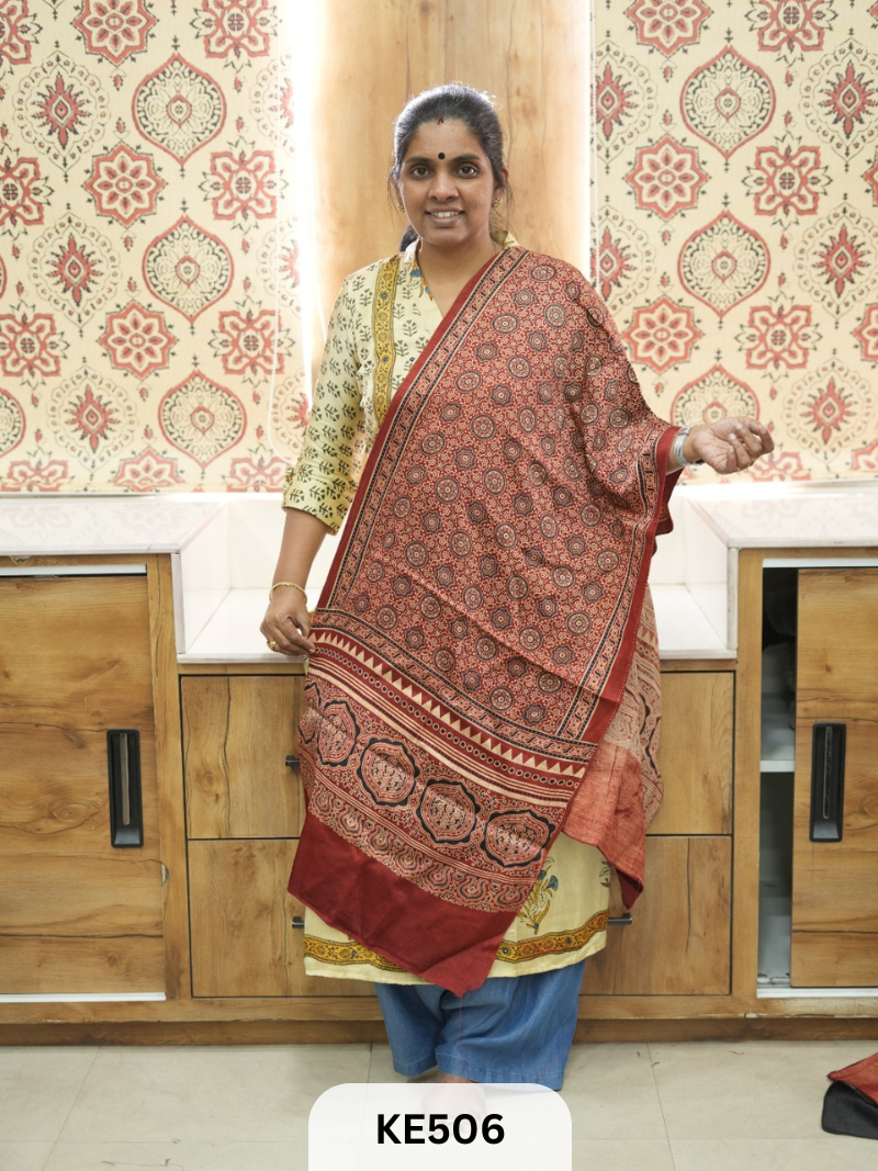 MASHRU HANDBLOCK PRINT STOLE