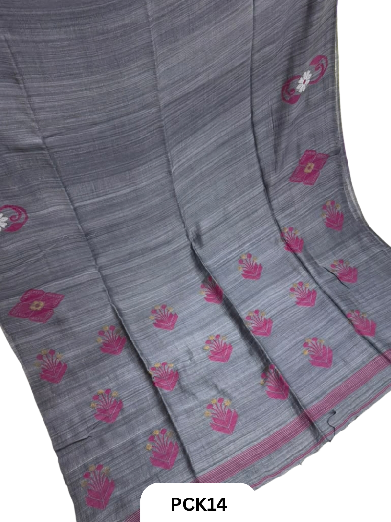 Pure Handloom Matka Handweaving Jamdani Motifs Saree