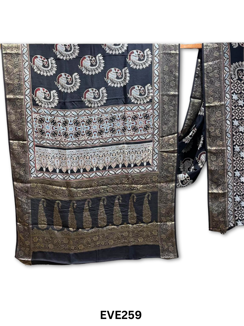 Dola Silk Ajrakh Saree