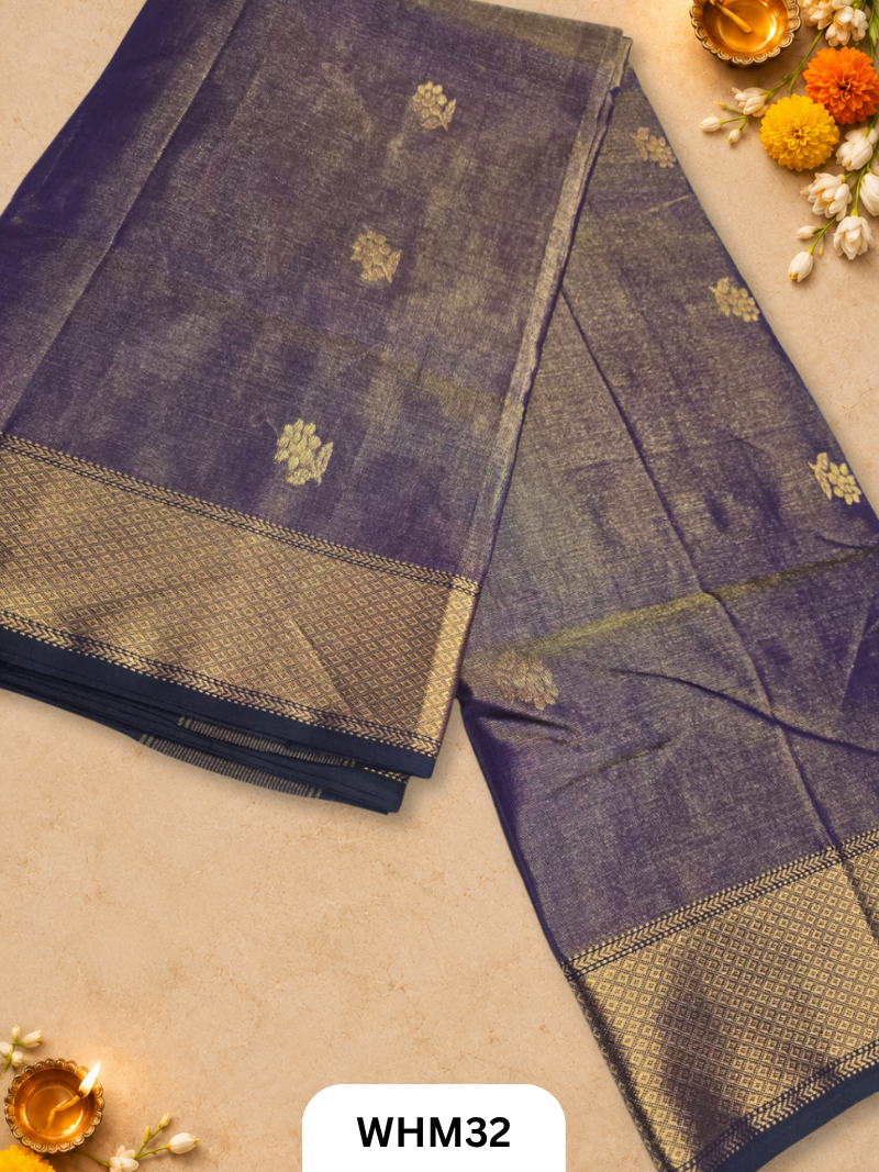 Tissue Maheshwari Handloom All Over Buttas Saree - VAIRAOSI INSPIRED