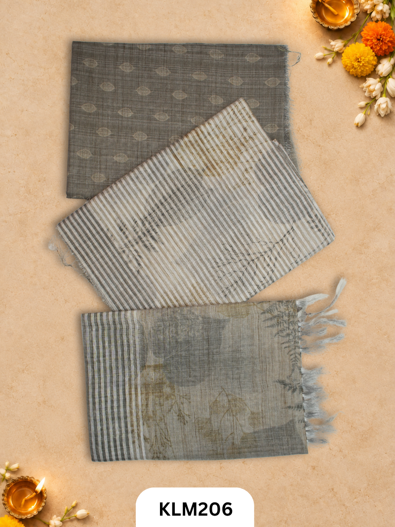 Semi Tussar Salwar Unstitched 3Pc Set