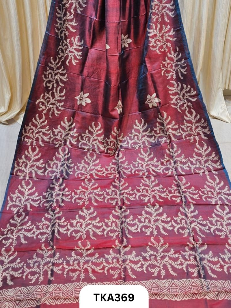 Murshidabad Silk Hand Painted Saree