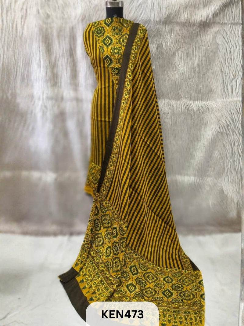 MODAL SILK NATURAL DYE HANDBLOCK PRINT -2PC SUIT -2.40MTR