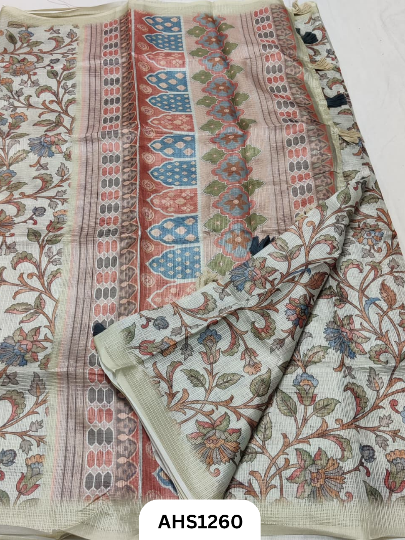 Soft Silk Kota Digital Print Saree With Blouse