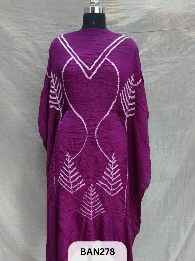 MODAL SILK UNSTITCH DESIGNER BANDHEJ KAFTAAN