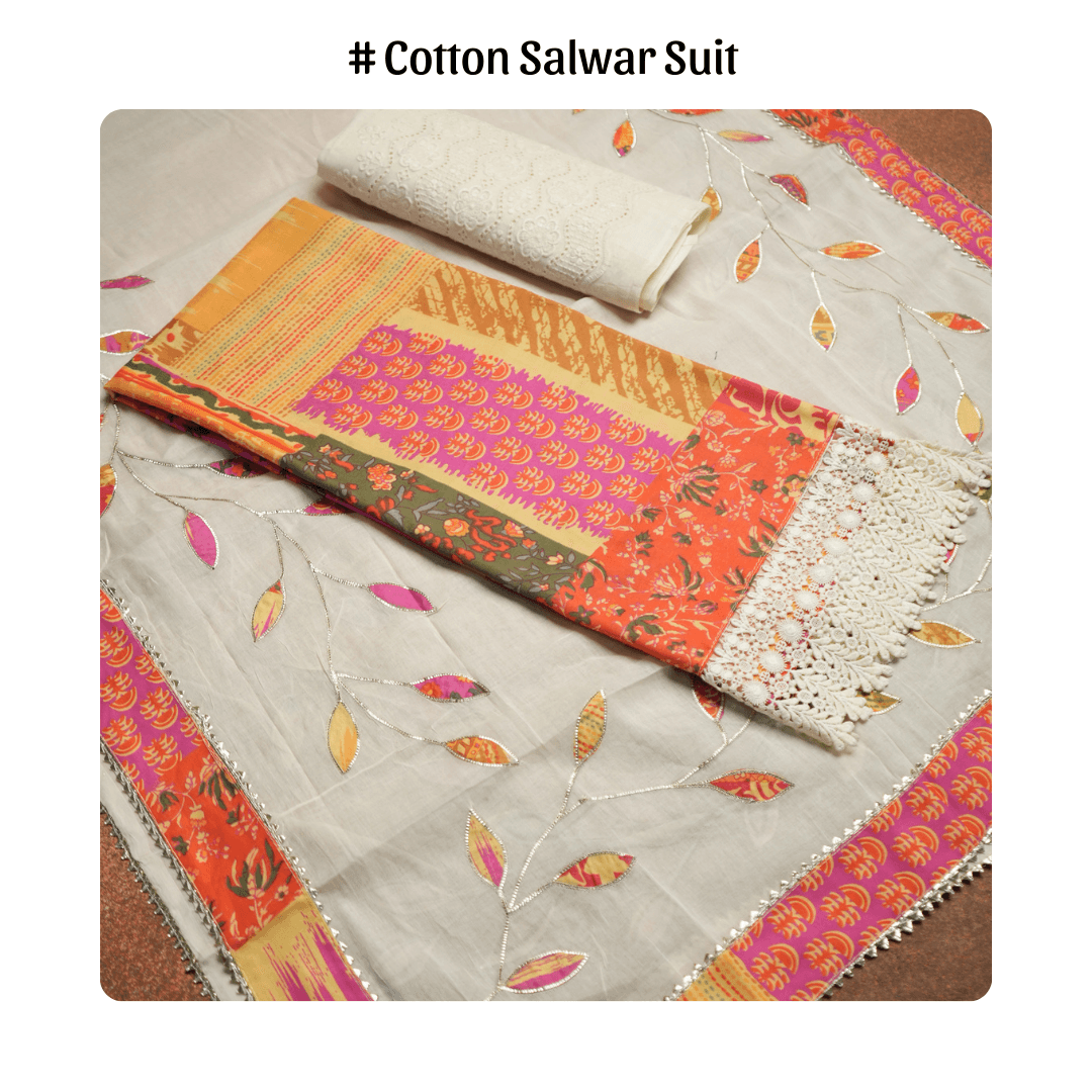 Cotton Salwar suit with artt work duppatta