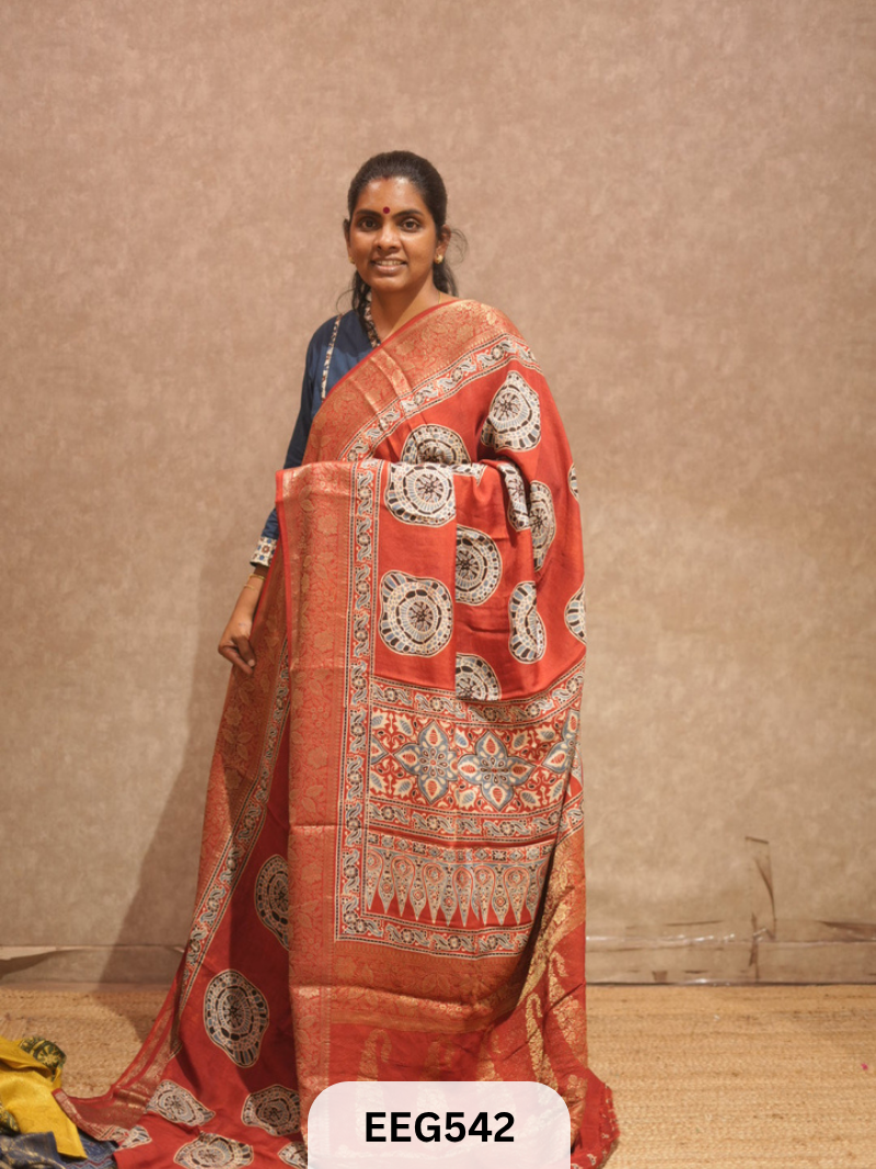 AJRAKH DOLA SILK SAREE