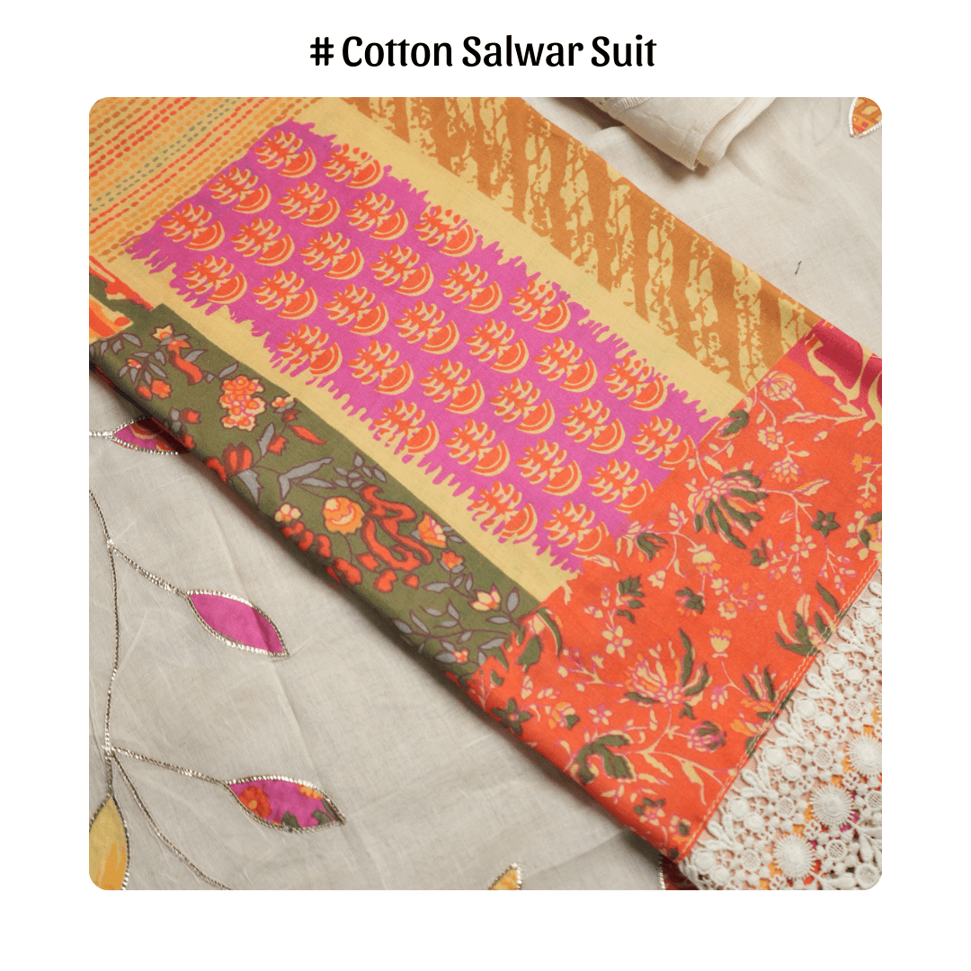 Cotton Salwar suit with artt work duppatta