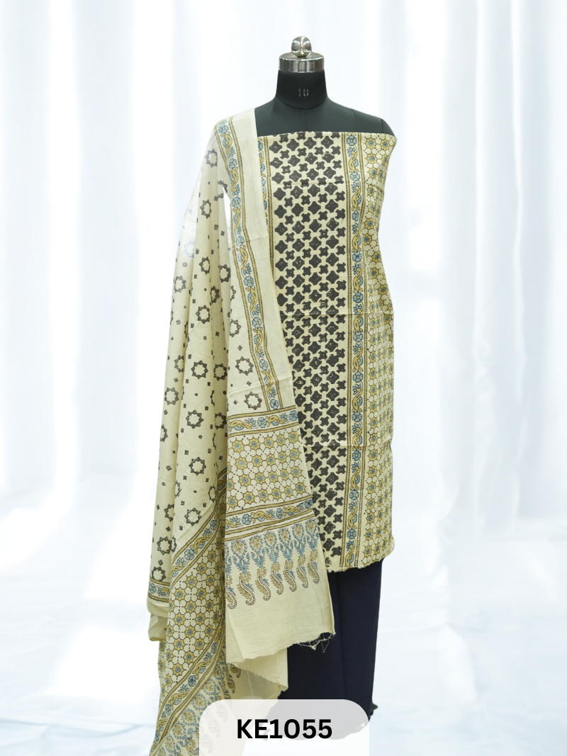 PURE COTTON AJRAKH SALWAR - VEGETABLE PRINT