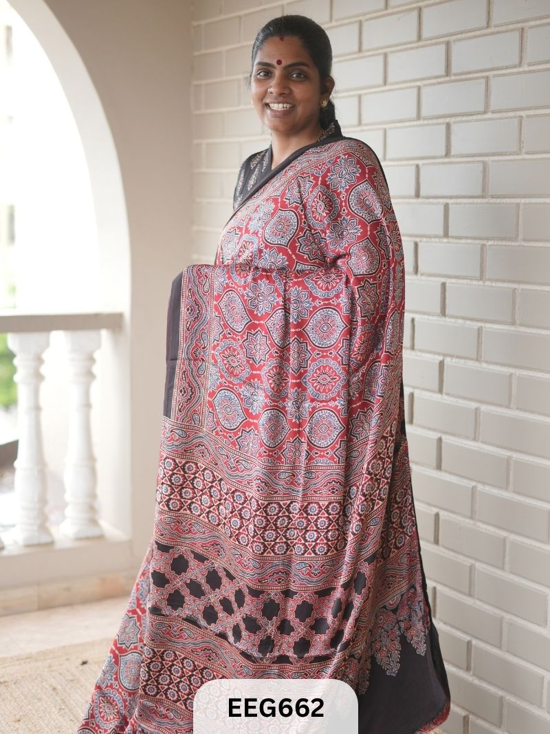 AJRAKH MODAL SAREE - JACKPOT