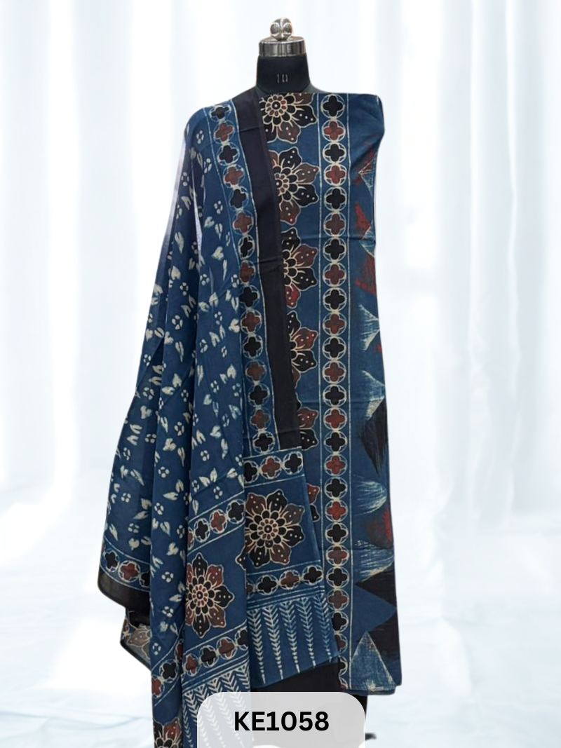 PURE COTTON AJRAKH SALWAR - VEGETABLE PRINT