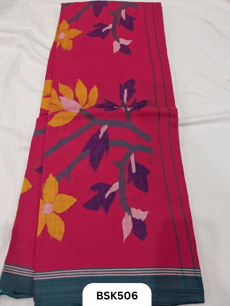 Handloom Pure Mul Cotton With Jamdhani Weave Saree