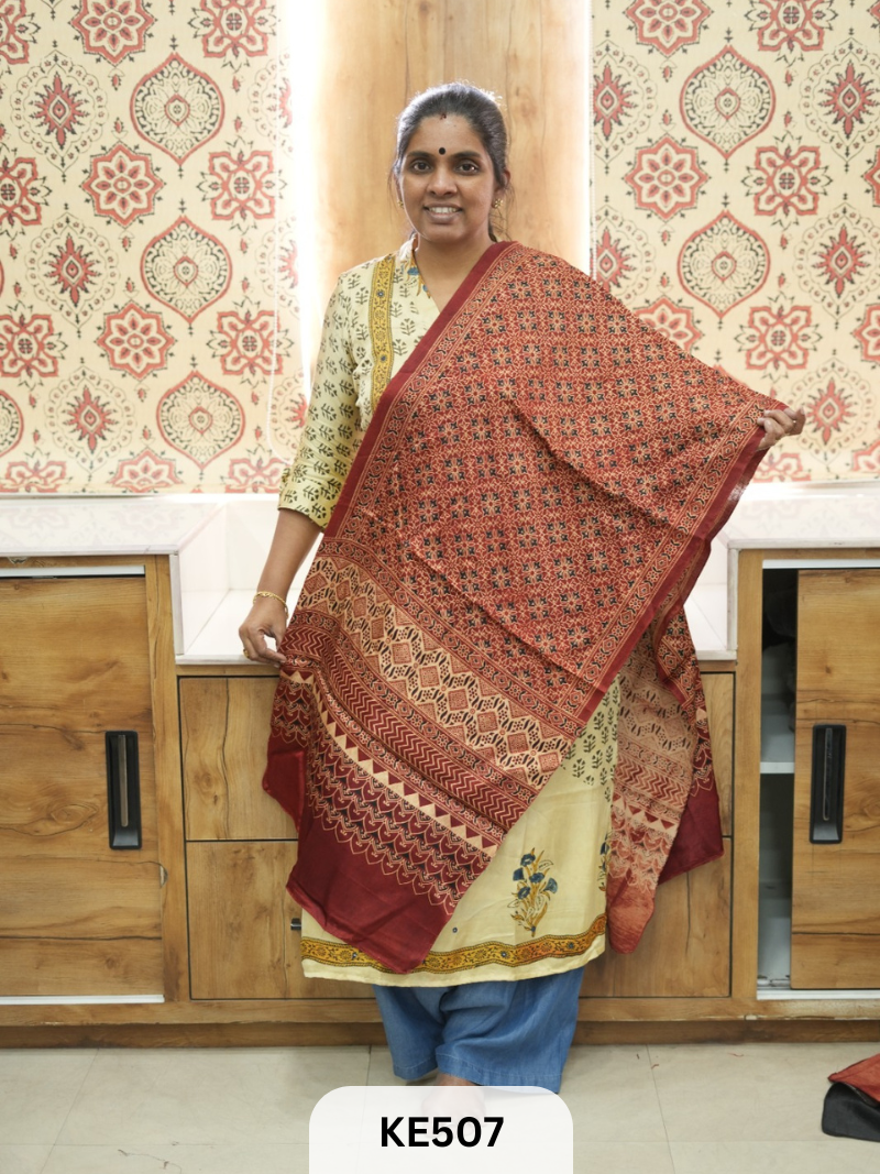 MASHRU HANDBLOCK PRINT STOLE