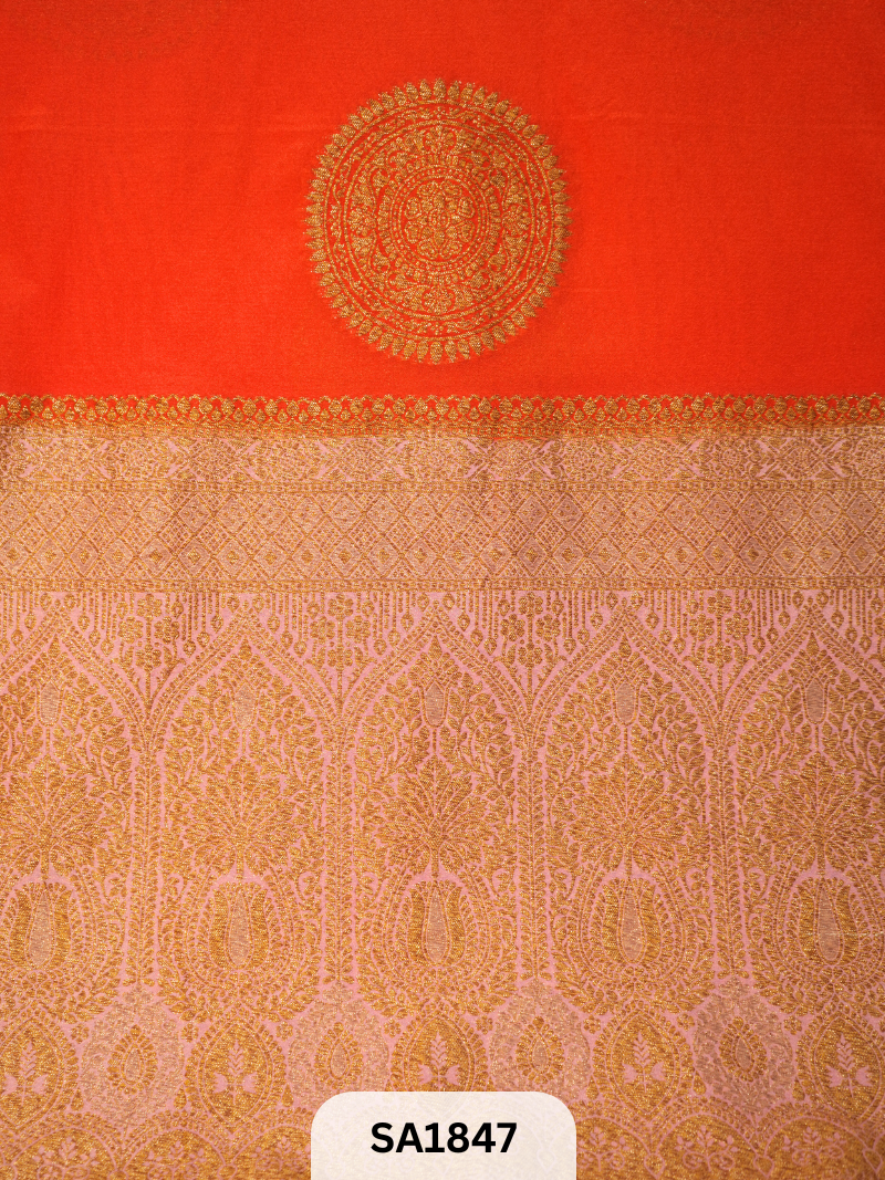 BANARASI KHADI GEORGETTE COCO ZARI SAREE