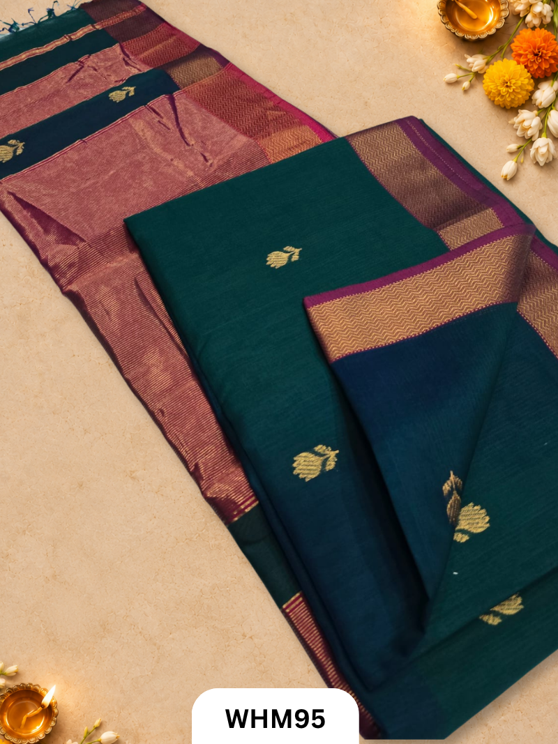 Maheshwari handloom Lotus butta sarees