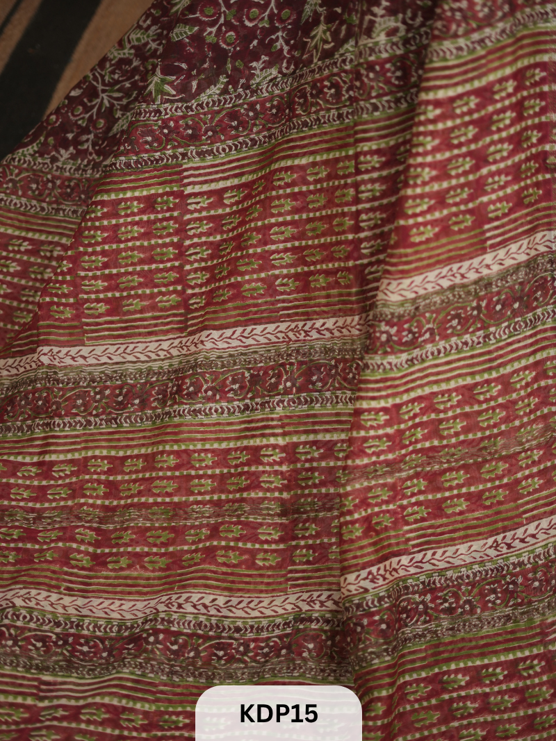 Maheshwari Sanganer Hanblock Print Saree