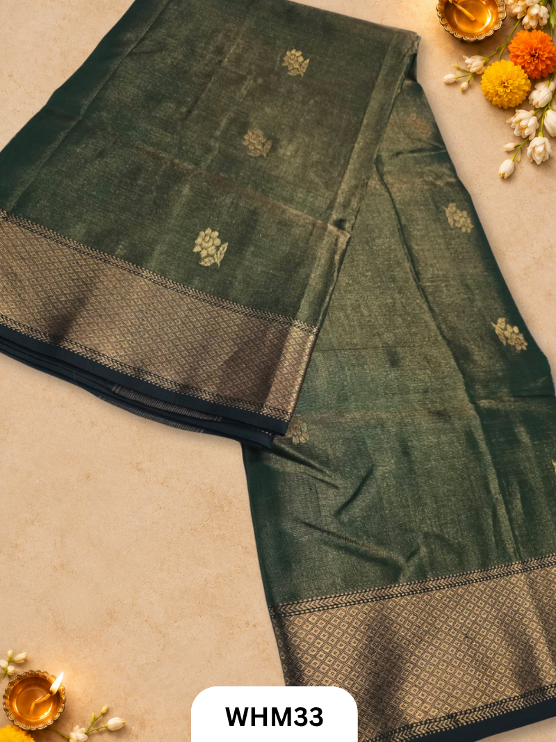 Tissue Maheshwari Handloom All Over Buttas Saree - VAIRAOSI INSPIRED