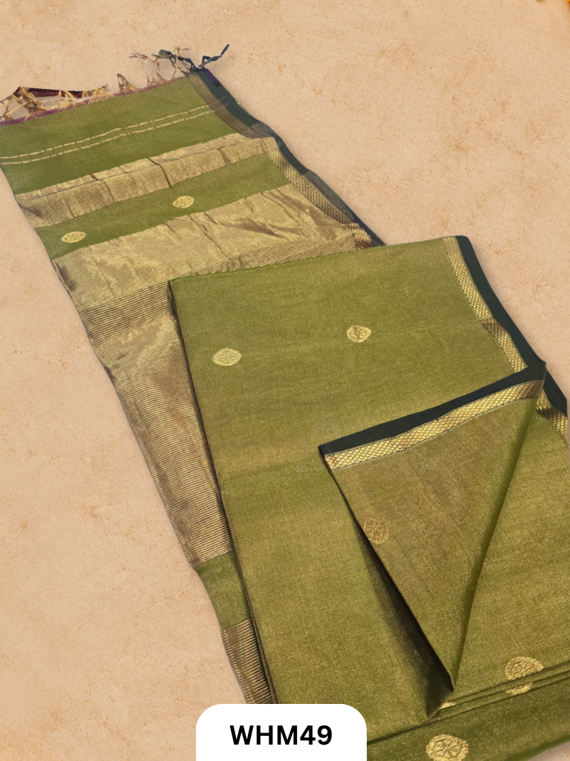 Tissue Maheshwari handloom all over ruhi full butti saree