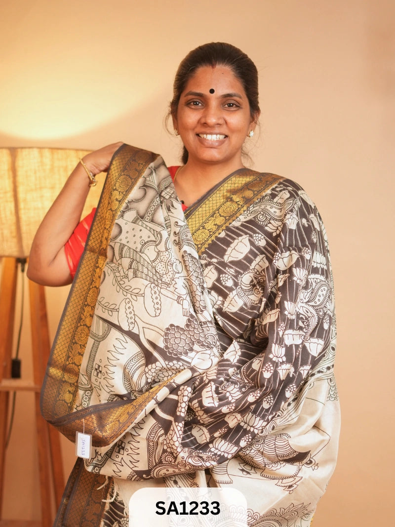 Kalamkari Chennuri Silk saree