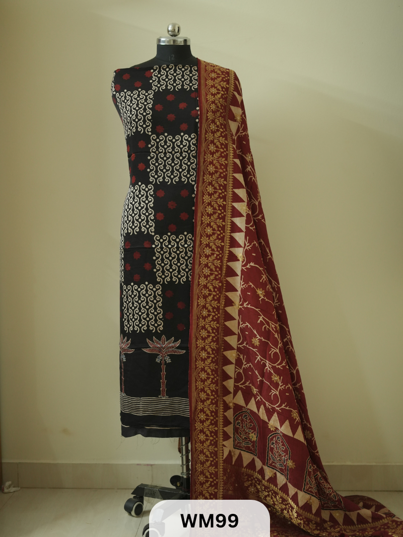 MODAL SILK TOP WITH DOLA DUPPATTA - 2PCS