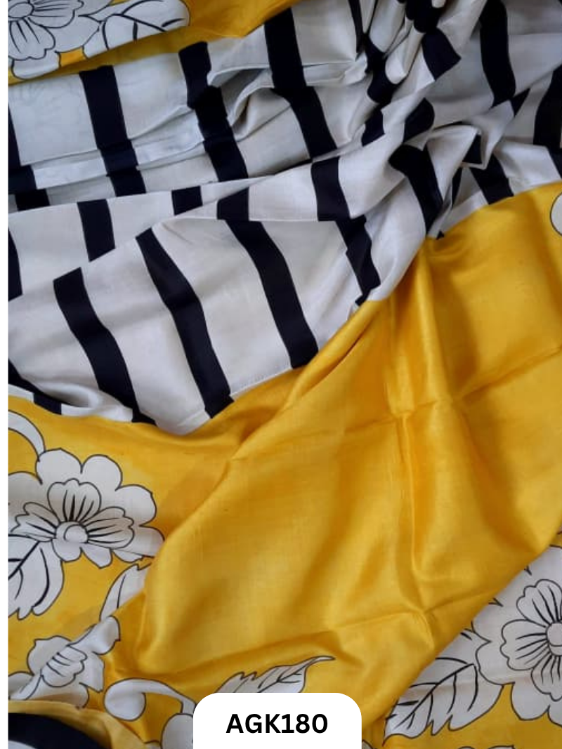 Murshidabad Silk 4Ply Hand Printing Work