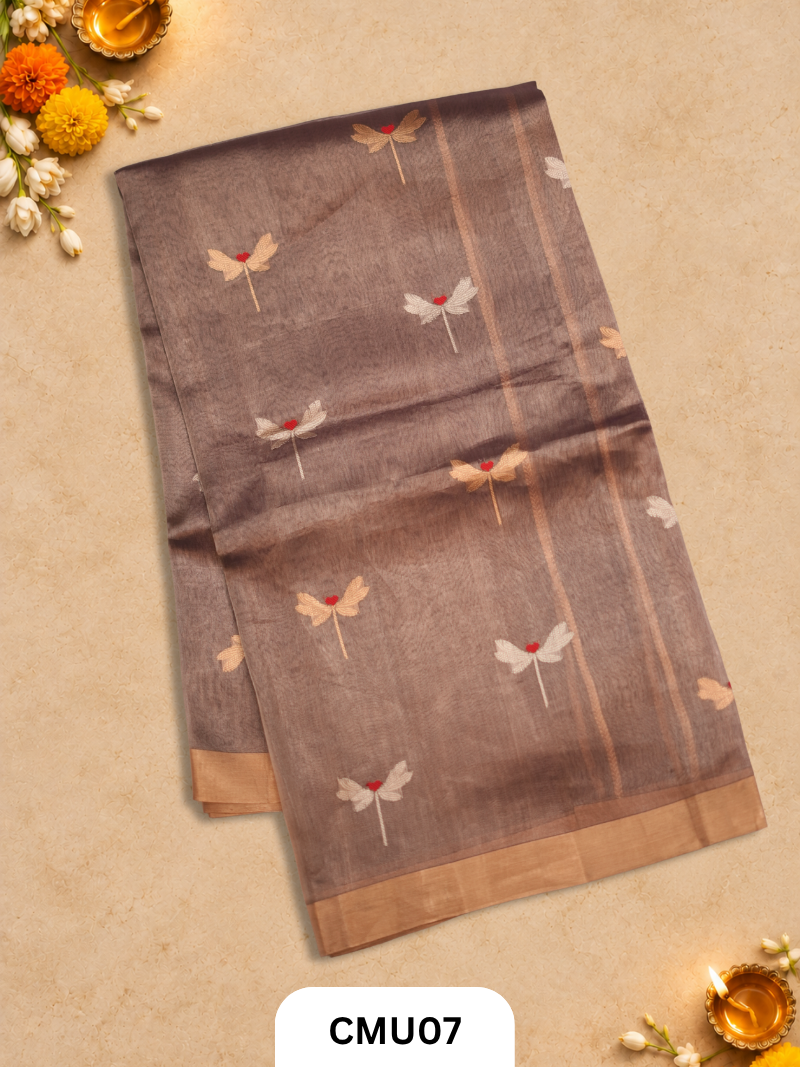 Pure Handloom Kora Banaras Saree