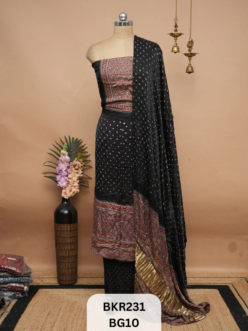 BANDHANI AJRAKH WITH LAGDI PATTA | SALWAR SUIT