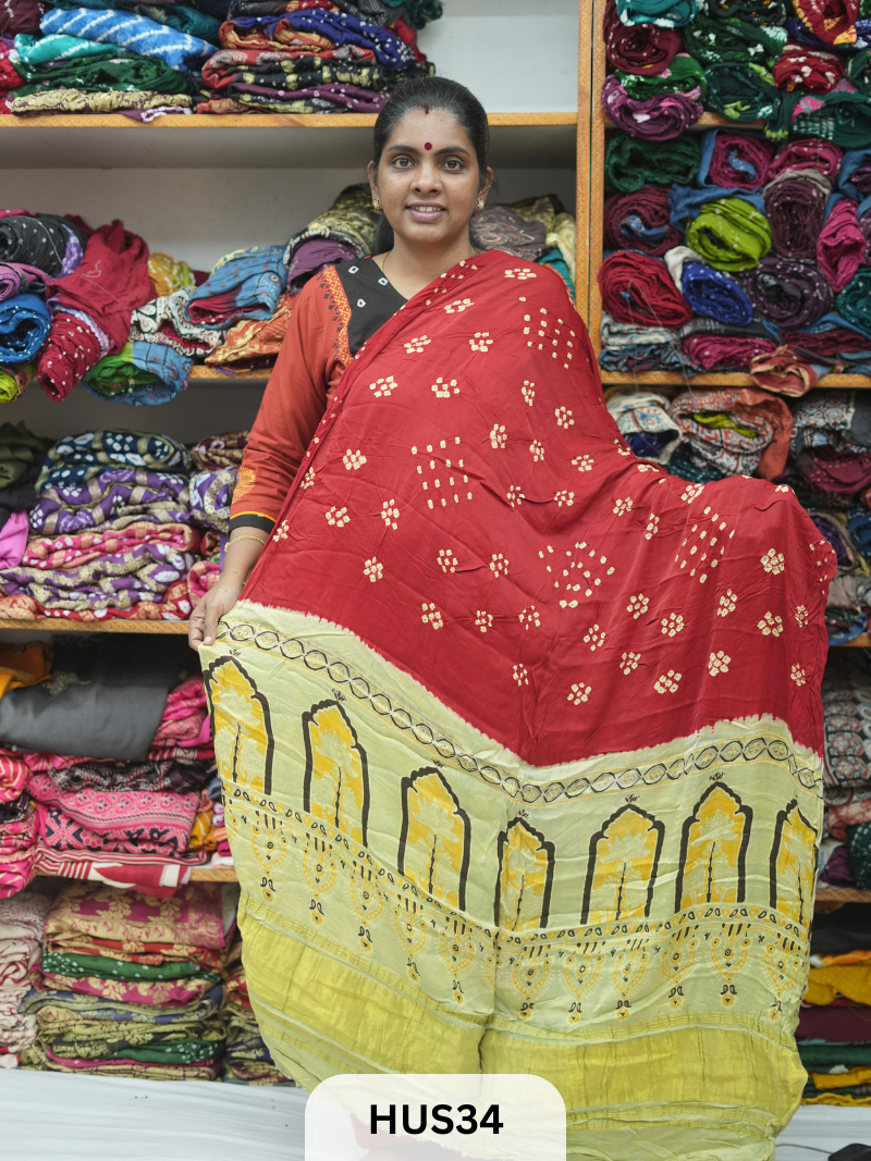 BANDHANI AJRAKH WITH LAGDI PATTA DUPPATA