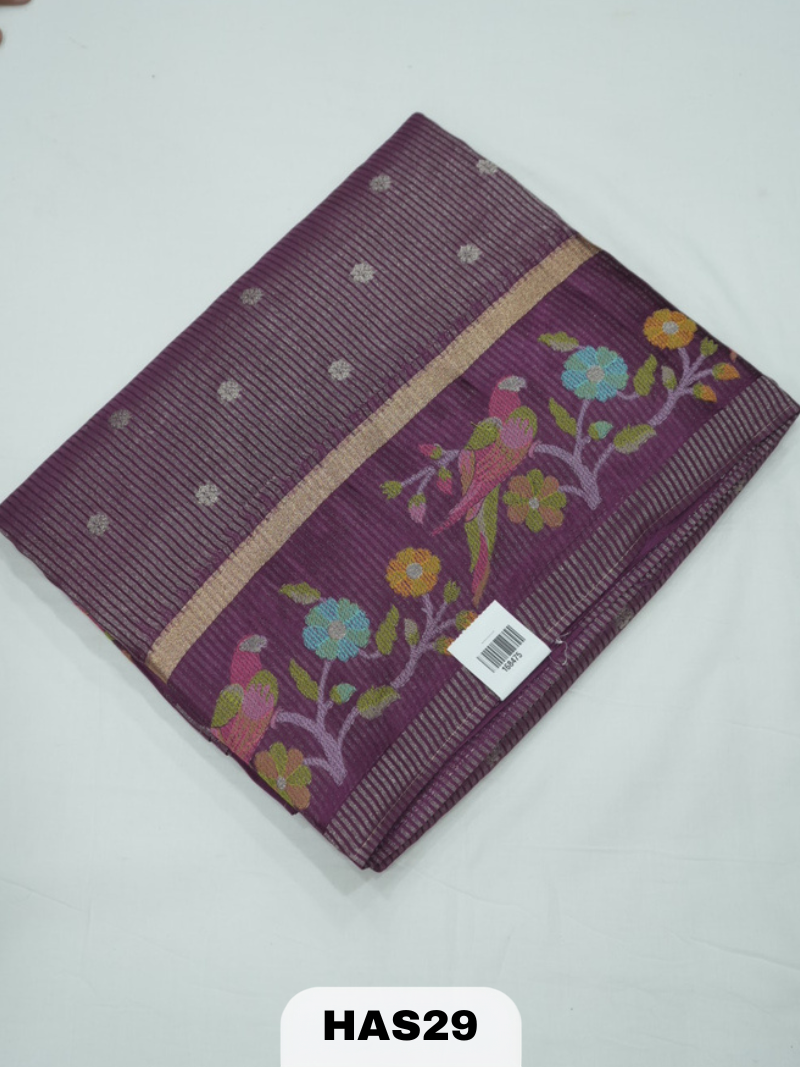 BANARAS TISSUE FIGURE BORDER SAREE