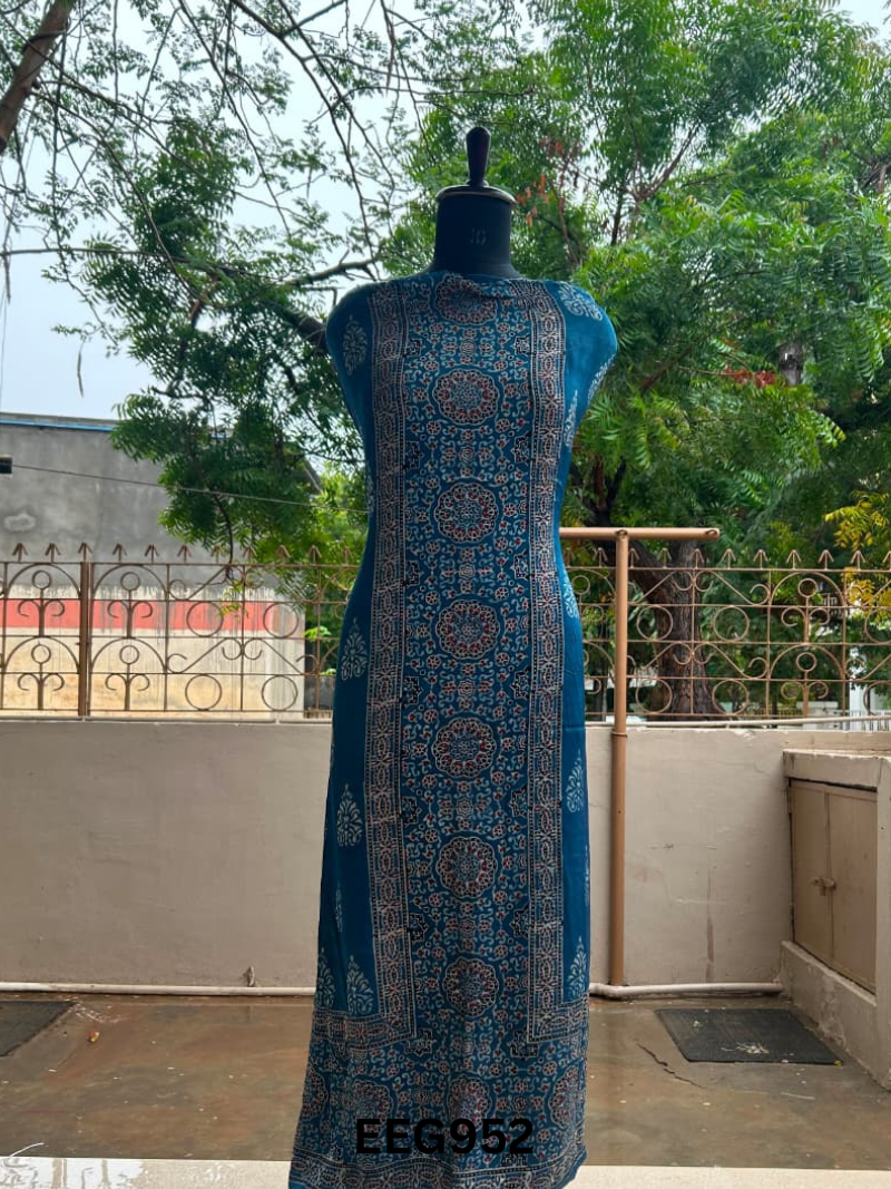 MODAL AJRAKH HANDBLOCK PRINT TOP -2.5MTR