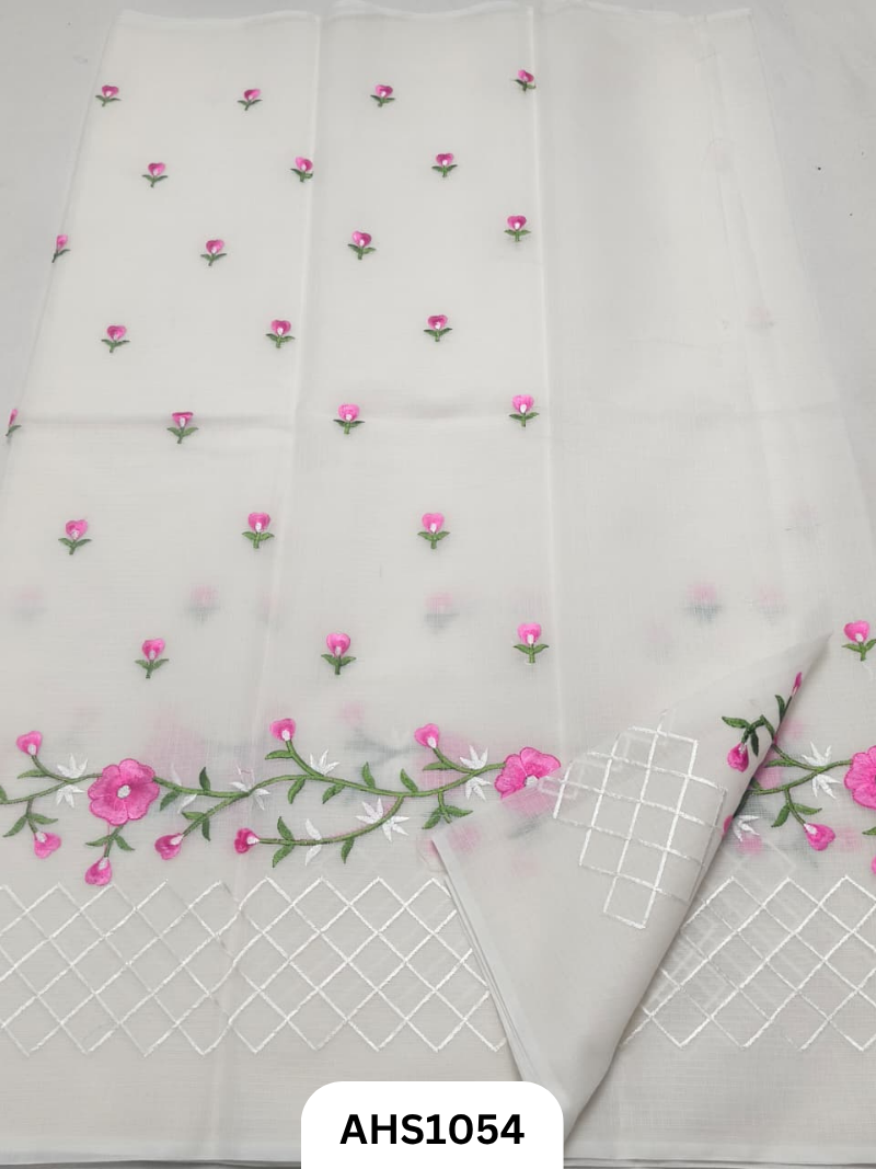 Kota Cotton Embroidery Work Saree with Blouse