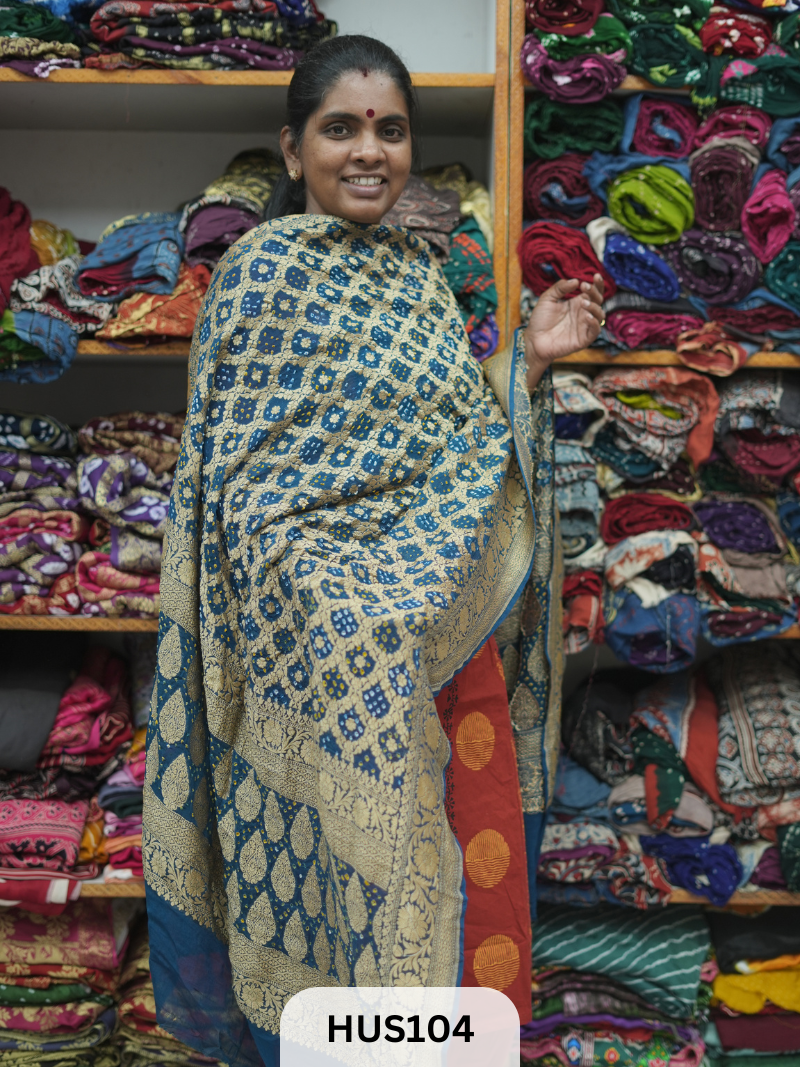 PURE KHADDI GEORGETTE DUPPATTA