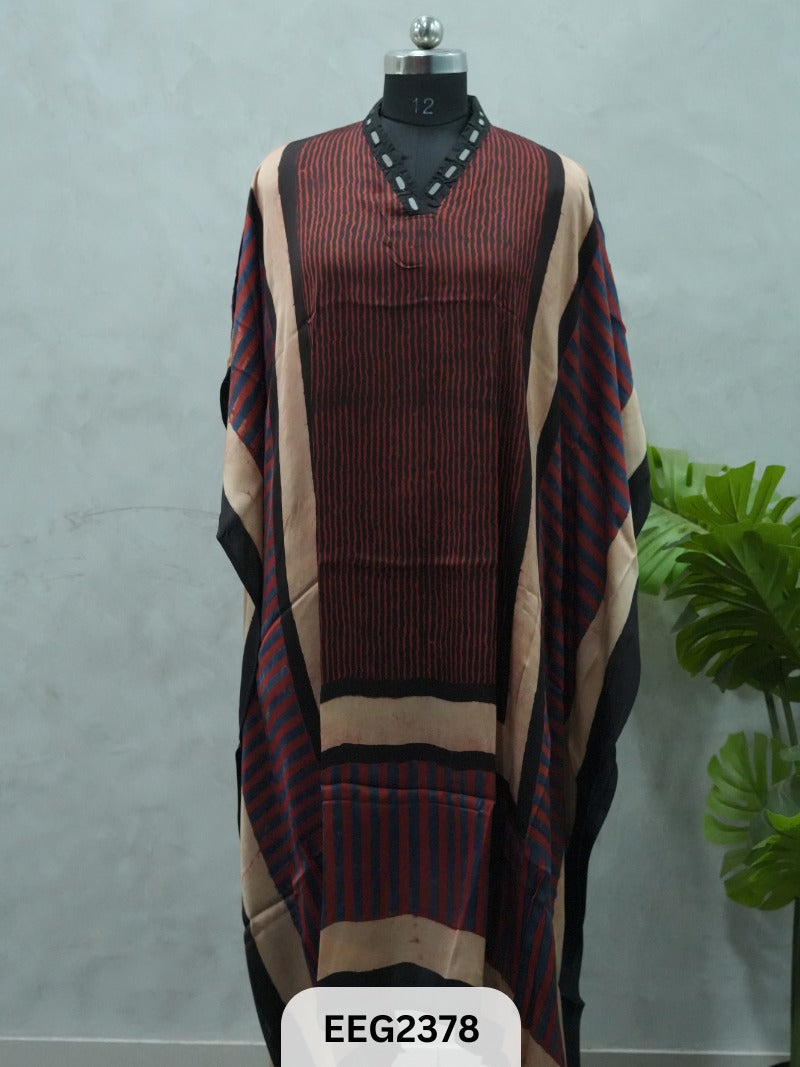 MODAL KHAFTAN WITH MIRROR WORK NECKLINE