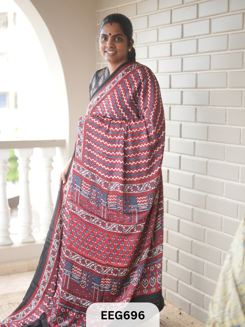 AJRAKH MODAL SAREE - JACKPOT