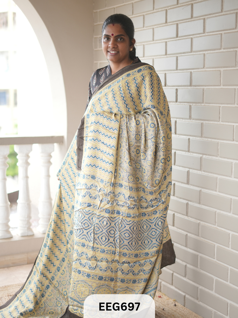 AJRAKH MODAL SAREE - JACKPOT