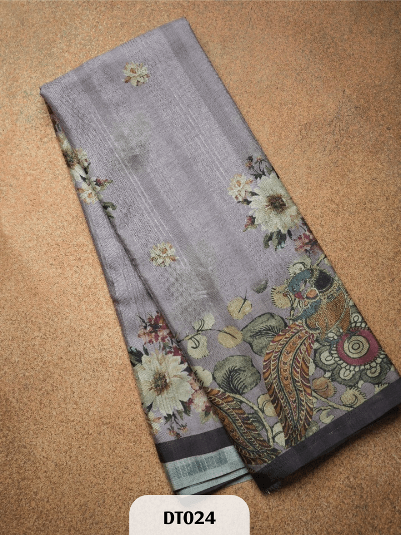 Dupion Semi Tussar with Kalamkari Design Saree Story with Shanmuga Priya