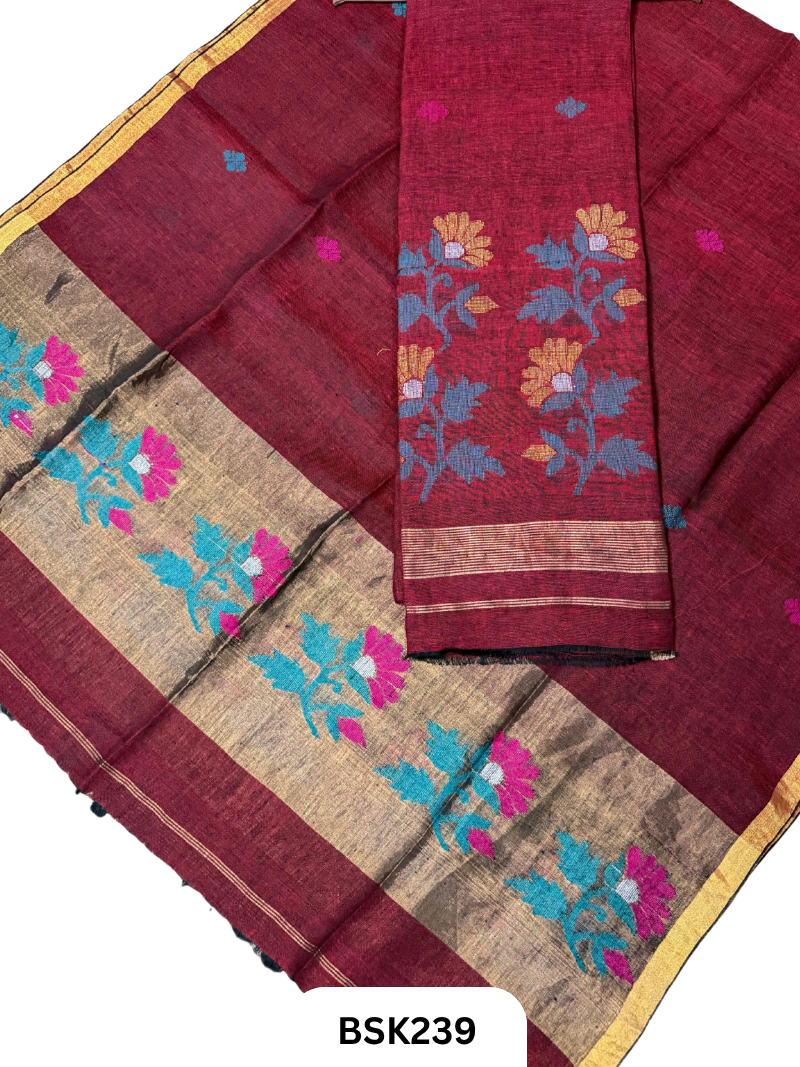 Pure Jayashree Linen By Linen - Top 2.6 Duppatta