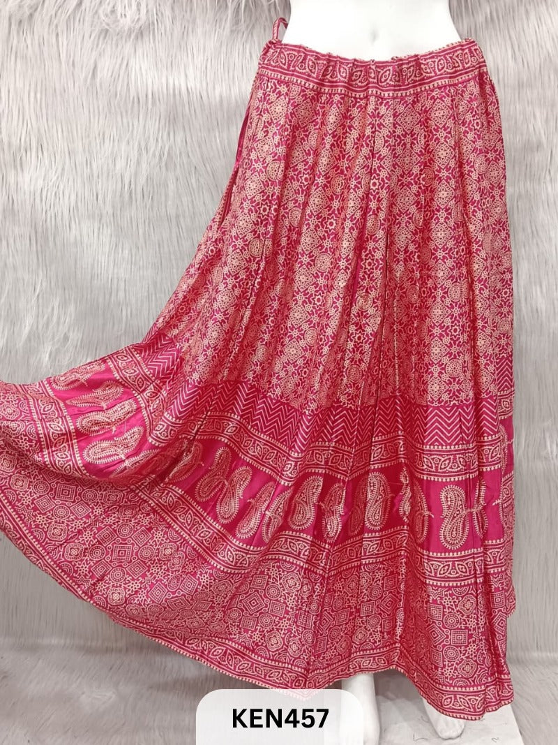 MASHRU PRINTED KALI SKIRT