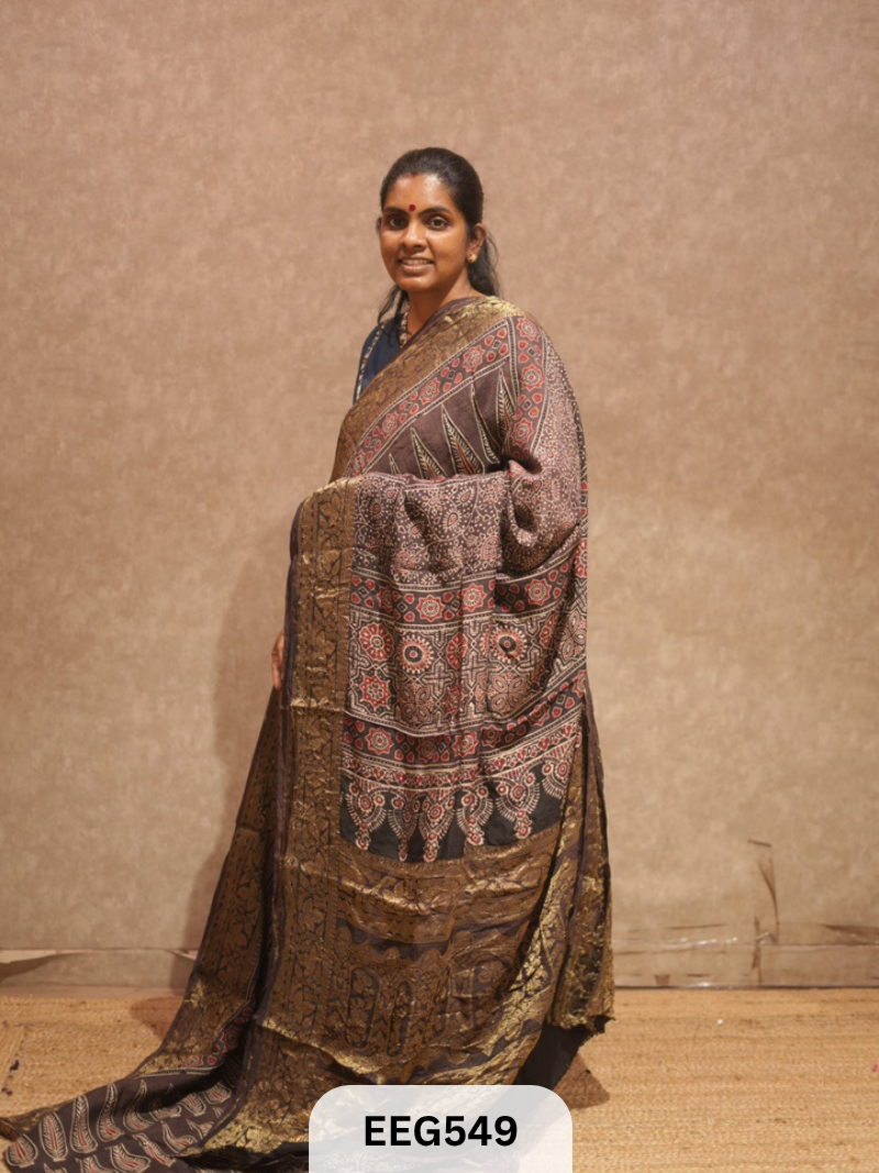 AJRAKH DOLA SILK SAREE