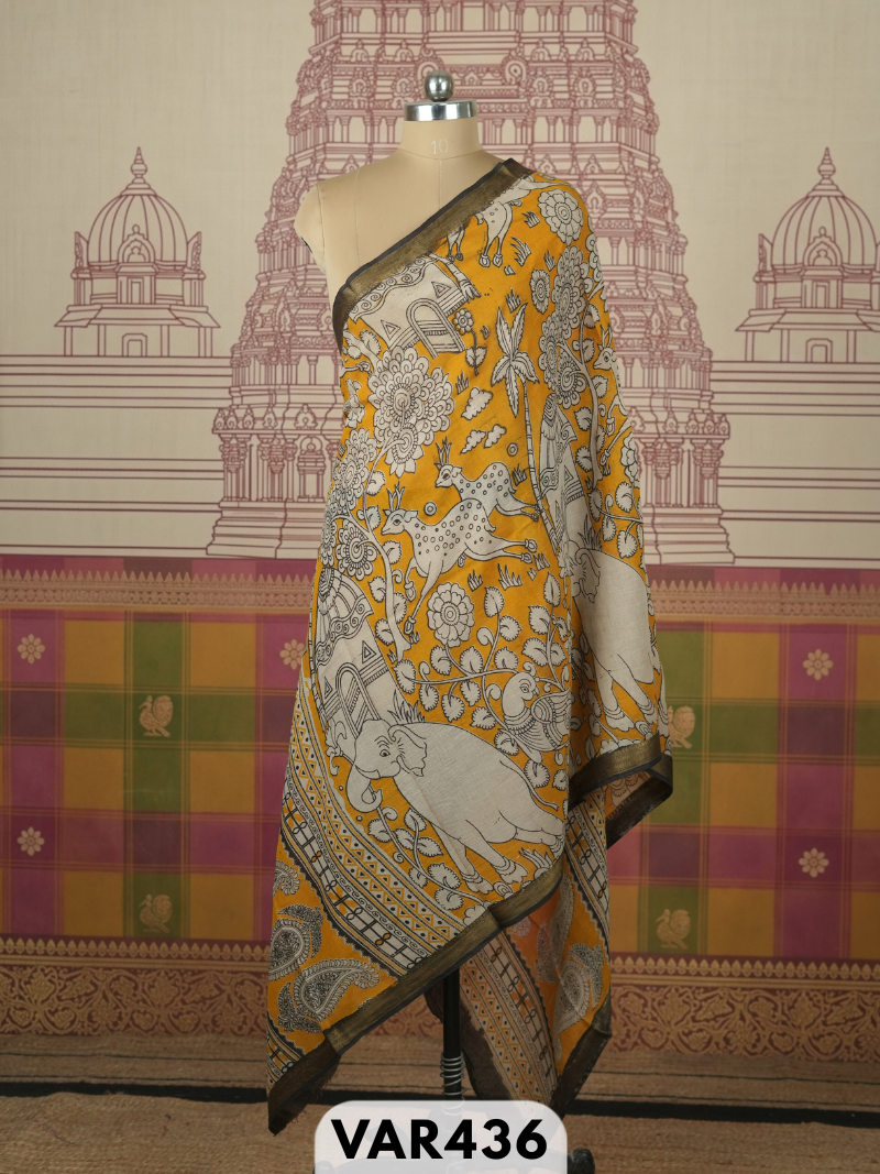 kalamkari cotton border duppatta + shipping