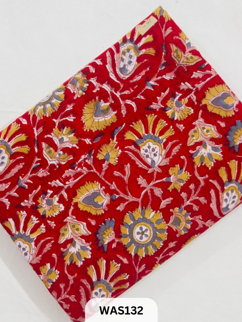 JAIPUR PURE HANDBLOCK RUNNING FABRIC - 1MTR
