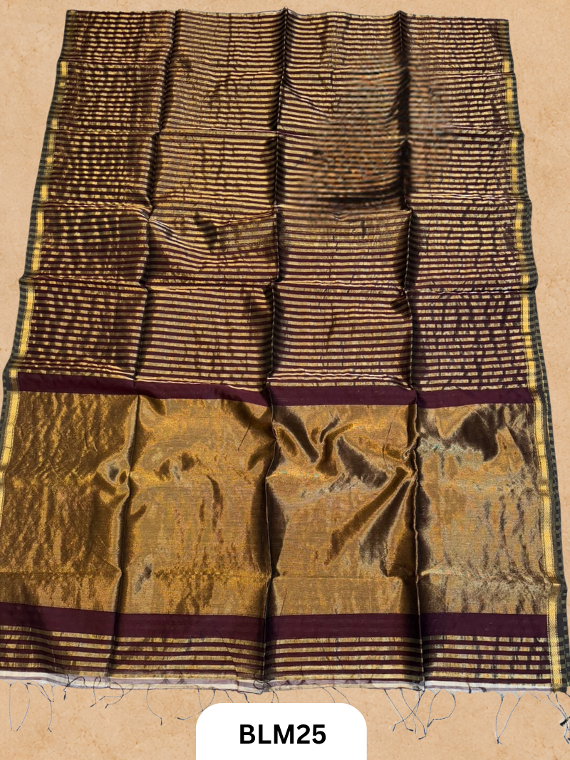 Maheshwari Tissue Stripe Saree