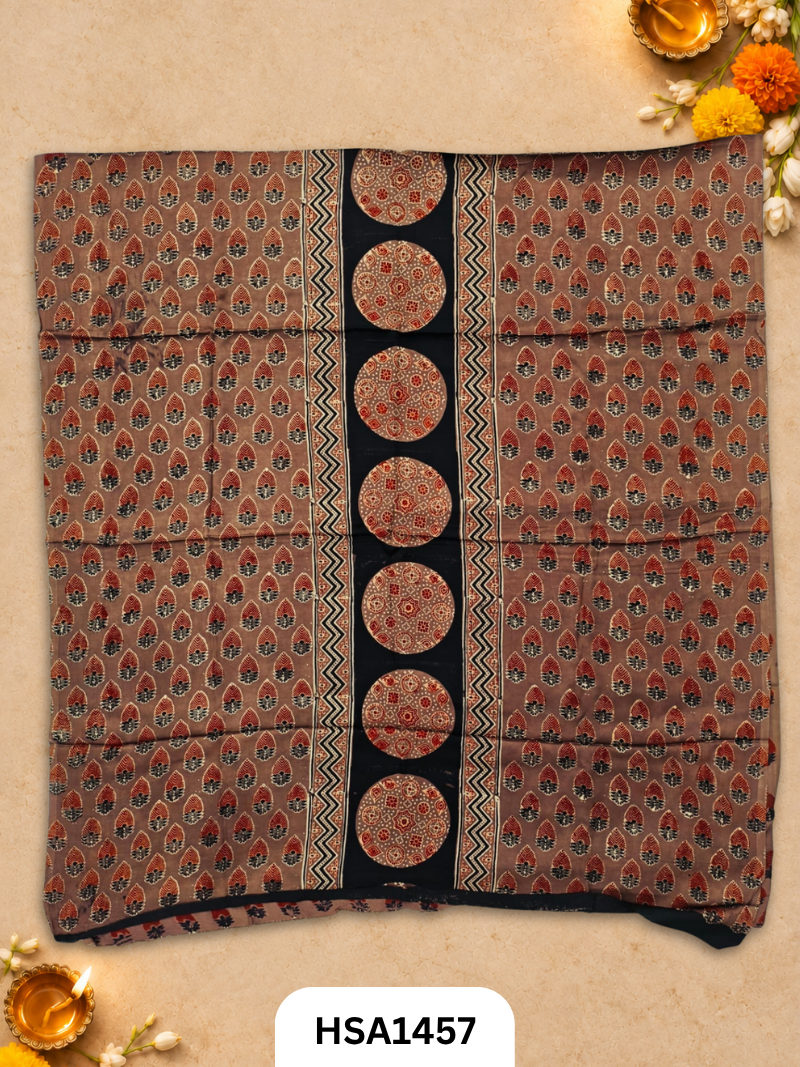 Ajrakh Hand Block Kuchh Printed Kaftan | Dress Material
