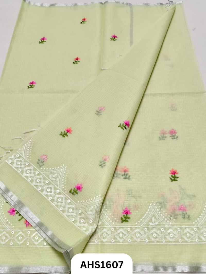 Kota Cotton Embroidery Work Saree with Blouse