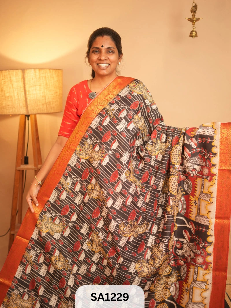 Kalamkari Chennuri Silk saree
