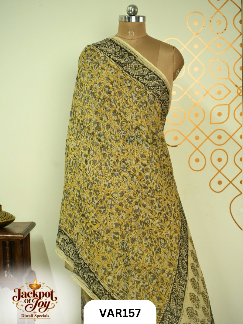 Pure Handblock Kalamkari Duppata