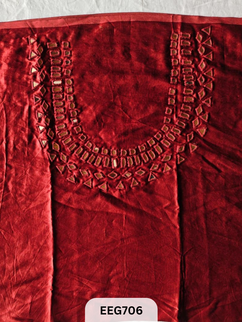 MASHRU MIRROR WORK UNSTITCHED BLOUSE PIECE