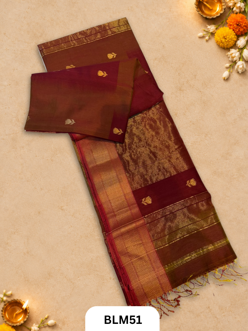 Maheshwari Lotus Buta Saree